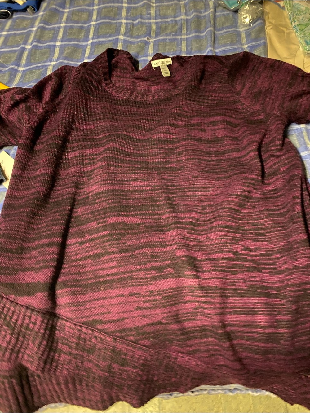 Marled Black and Purple Sweater